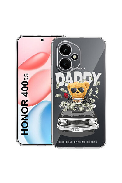 bestcase Carcasă transparentă din silicon pentru Honor 400, Daddy Teddy Bear,...