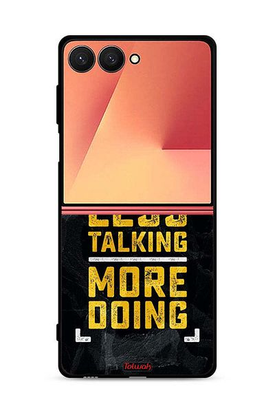 Tolwak Samsung Galaxy Z Flip7 Protective Case Cover Less Talking More Doing