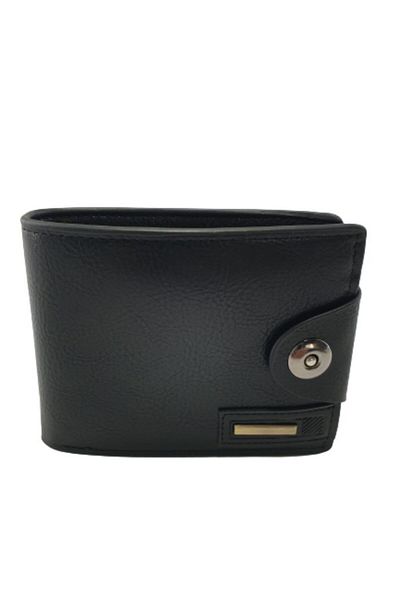 OEM Men's wallet made of artificial leather, black, 10x13cm