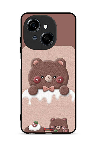 Tolwak غطاء حماية لهاتف تكنو سبارك جو 1 إس 4G بطبعة دب الفراولة