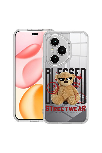 bestcase Carcasă transparentă din silicon pentru Honor 400 Pro, Teddy Bear Bl...