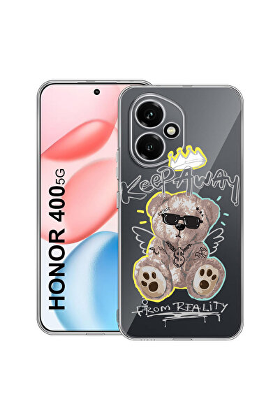 bestcase Carcasă transparentă din silicon pentru Honor 400, Teddy Bear Keep A...