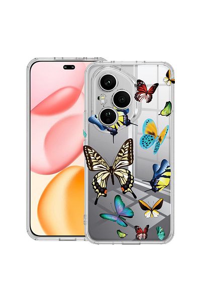 bestcase Carcasă transparentă din silicon pentru Honor 400 Pro, fluturi colorați frumos, 2036424 T 992