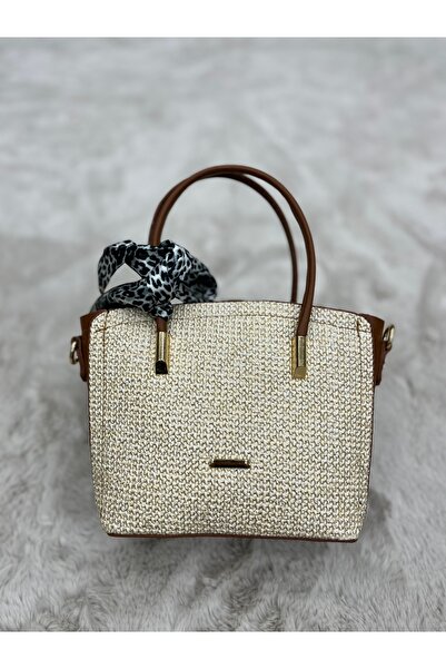 nura Burgundy Women's Straw Milas Hand and Shoulder Bag