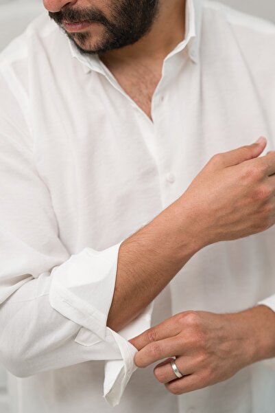 alenmeza Regular Fit Yaka Düğmeli Yazlık Modal Kumaş Erkek Gömlek