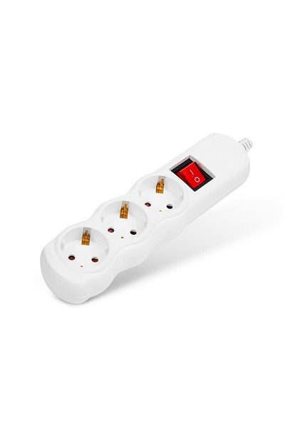 Mercaton 3-socket extension cord – without cable – with switch