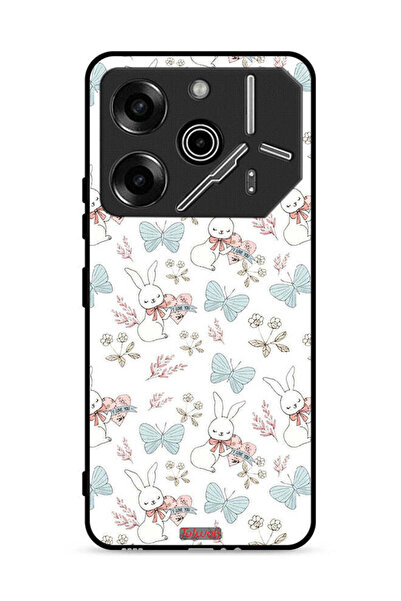 Tolwak غطاء حماية لهاتف تكنو بوفا 6 برو 5G بطبعة أرنب وفراشات