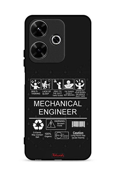 Tolwak غطاء حماية لهاتف Xiaomi Redmi 13 4G، ملصق مهندس ميكانيكي