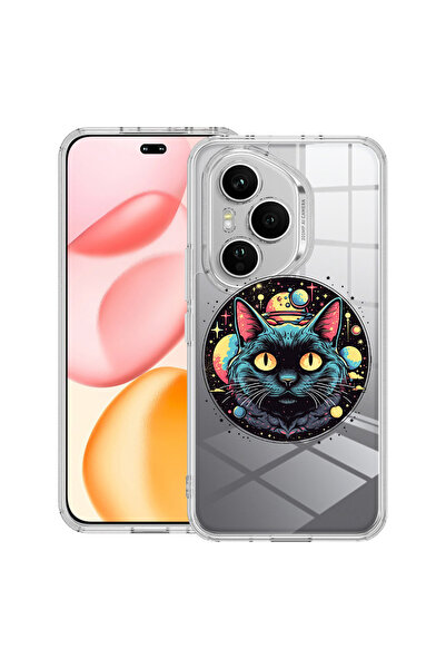 bestcase Διαφανής θήκη σιλικόνης για Honor 400 Pro, Mystic Black Cat, 2036424...