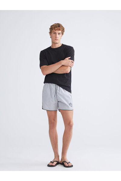 LC Waikiki Γκρι κοντό μήκος με τύπωμα Ανδρικό σορτς κολύμβησης