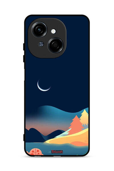 Tolwak غطاء حماية لهاتف تكنو سبارك جو 1 إس 4 جي بطبعة رسم تجريدي للقمر