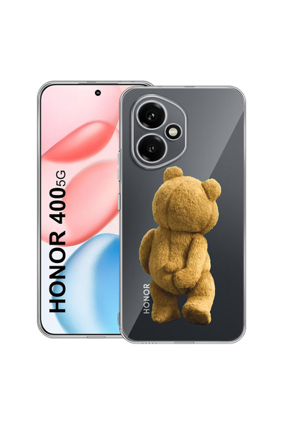 bestcase Carcasă transparentă din silicon pentru Honor 400, Teddy Bear Hidden...