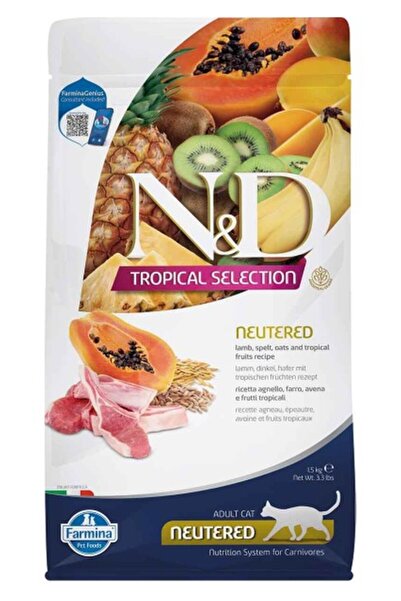 N&D Tropical Selection Düşük Tahıllı Kuzu Etli ve Tropikal Meyveli Kısırlaştı...