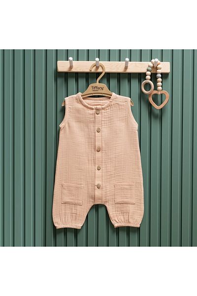 Tiffany Baby Kıds Tiffany Baby Muslin Theme Short Tank Jumpsuit 26023