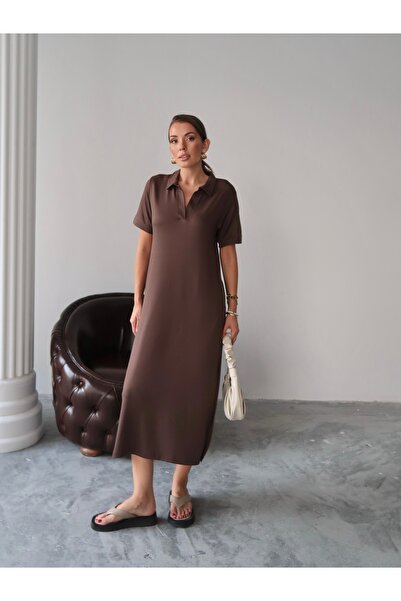 Paw Garage Women's Penny Long Polo Neck Pocket Dress