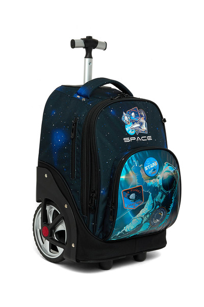 R&B Black Boys Trolley Bag W Pencil Pouch