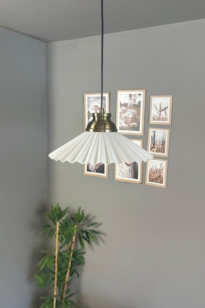 Bamyum Avilla Beyaz Tekli Metal Büyük Avize Kum Saati Başlık Rustik Cafe Mutfak Modern Sarkıt Aydınlatma