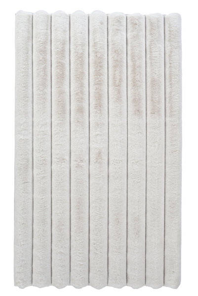 Apex Halı Linio 8052 Krem Su Yolu Desenli Kaydırmaz Tabanlı Pelüş Halı