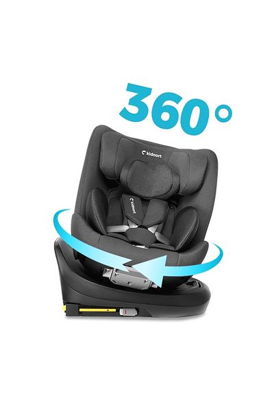 Kidnort Child car seat, Kidnort, with isofix, 360 rotating, i-Size R129, with stabilizing leg and teat