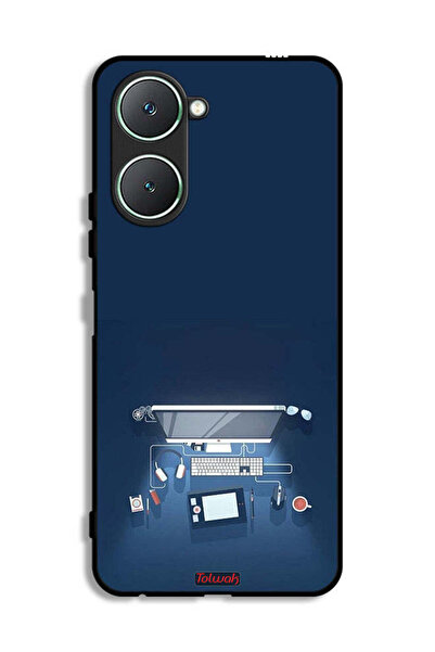 Tolwak غطاء حماية لجهاز كمبيوتر Vivo Y18i 4G بتصميم فني على المكتب