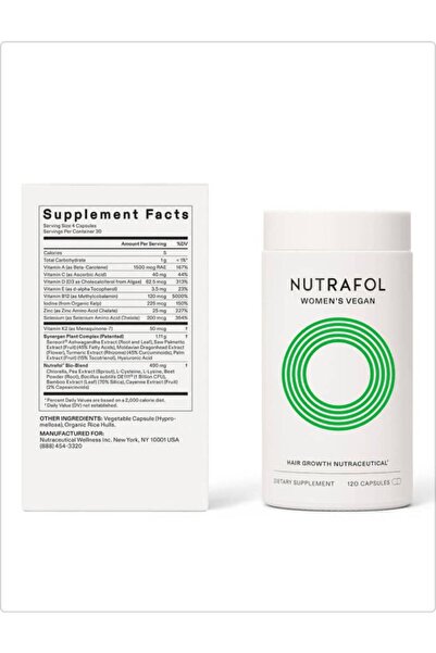 NUTRAFOLL NUTRAFOL Women's Vegan Hair Growth Nutraceutical 120 Capsules