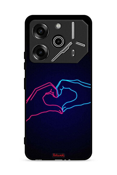 Tolwak غطاء حماية لهاتف تكنو بوفا 6 برو 5G بتصميم يد مؤثرة تصنع القلب