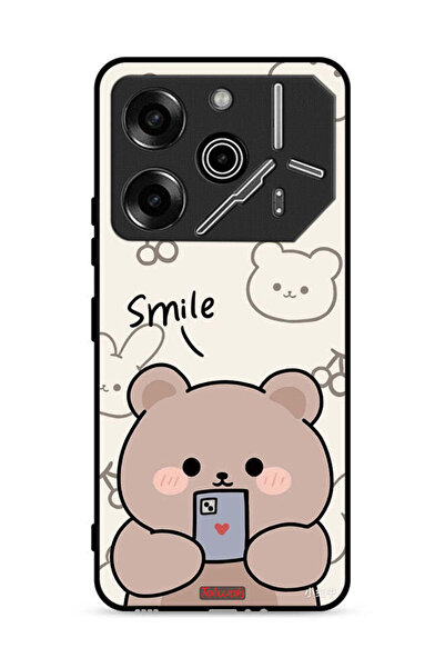Tolwak غطاء حماية لهاتف تكنو بوفا 6 برو 5G برسومات الدب المبتسم