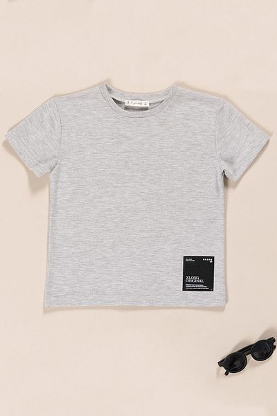 for you kids Boys' T-Shirt Shorts Set with Wide Label Detail |   Gray