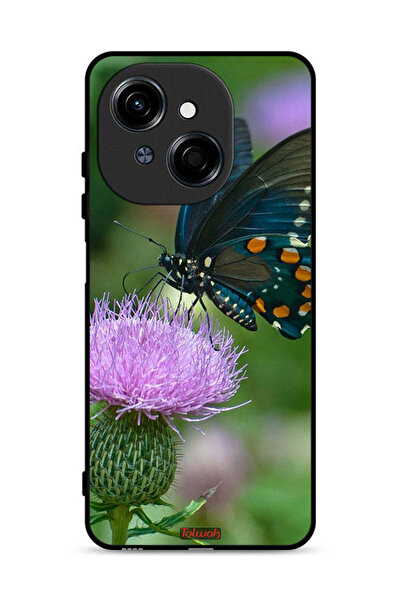 Tolwak غطاء حماية لهاتف تكنو سبارك جو 1 إس 4 جي بتصميم فراشة على زهرة