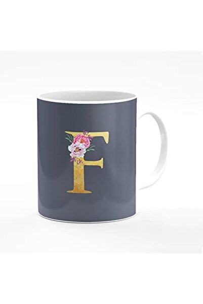 Stylizedd كوب قهوة مطبوع عليه تصميم خاص، 11 أونصة، أكواب سيراميك للهدايا الشخصية - حرف واحد فقط