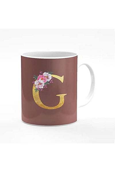 Stylizedd Designer Printed Coffee Mug 11oz Ceramic Personalised Gift Mugs Cup - Custom Monogram Init