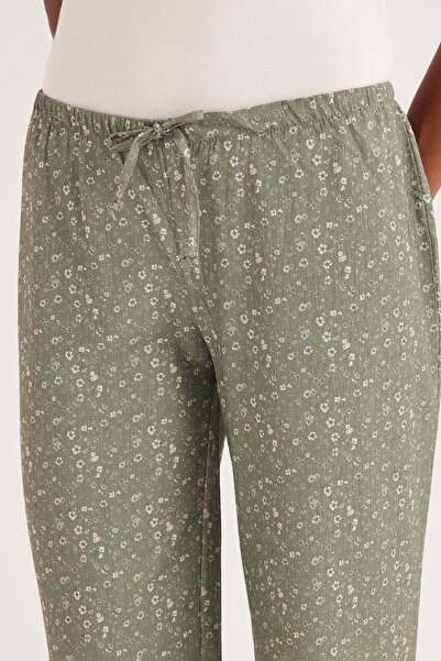 Tudors Women's Relax Fit Relaxed Cut Elastic Waist Tie Patterned Pants