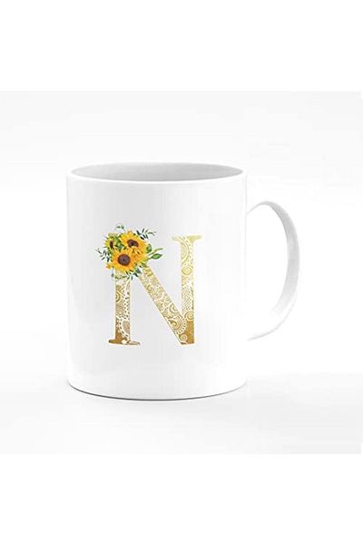 Stylizedd Designer Printed Coffee Mug 11oz Ceramic Personalised Gift Mugs Cup - Custom Monogram Init