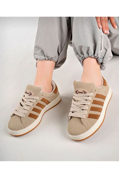 homiro Unisex Lace-Up Orthopedic Sports Sneaker Shoes-Beige