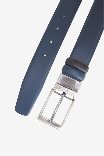 ALTINYILDIZ CLASSICS Men's Black-Navy Blue 100% Leather Double-Sided Classic Belt