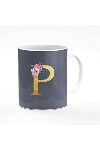 Stylizedd Designer Printed Coffee Mug 11oz Ceramic Personalised Gift Mugs Cup - Custom Monogram Init