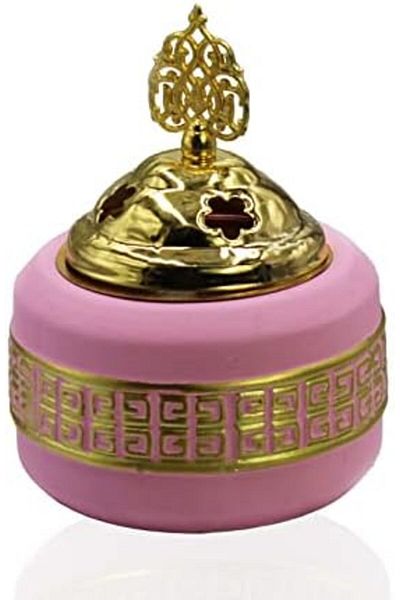 Biki Porcelain Incense Burner | Oud Burner | For Office and Home (Pink)