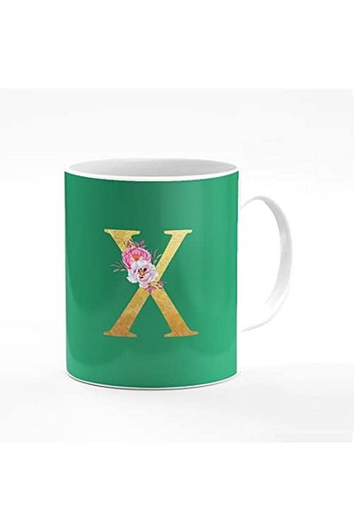 Stylizedd Designer Printed Coffee Mug 11oz Ceramic Personalised Gift Mugs Cup - Custom Monogram Init