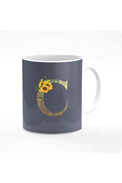 Stylizedd Designer Printed Coffee Mug 11oz Ceramic Personalised Gift Mugs Cup - Custom Monogram Init