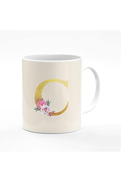 Stylizedd Designer Printed Coffee Mug 11oz Ceramic Personalised Gift Mugs Cup -Custom Monogram Initi