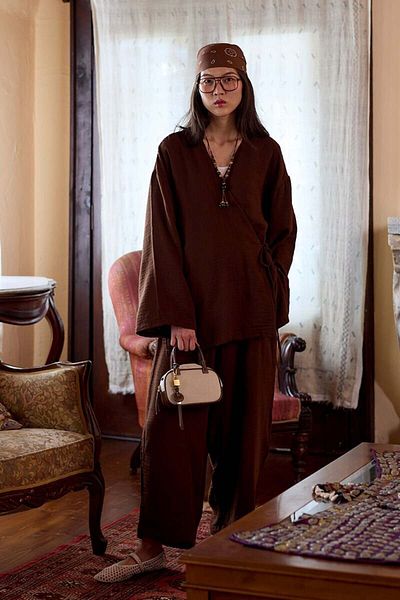 Ceylan Otantik Bitter Brown Muslin Baggy Trousers