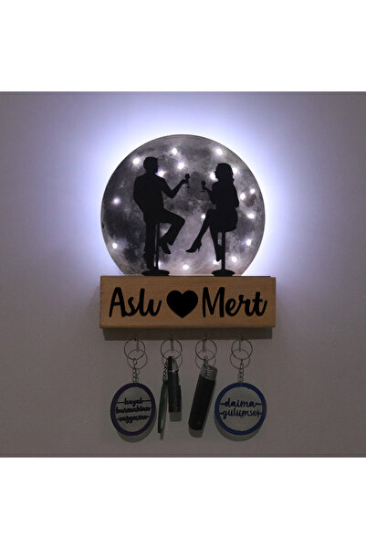 Lucenda Led Işıklı Pleksi Dolunay Kişiselleştirilebilir Dekoratif Biblo Date ...