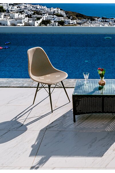 NEWBELLA Safir Sandalye Kapuçino 2'li Set – Bahçe, Mutfak, Kafe, Balkon