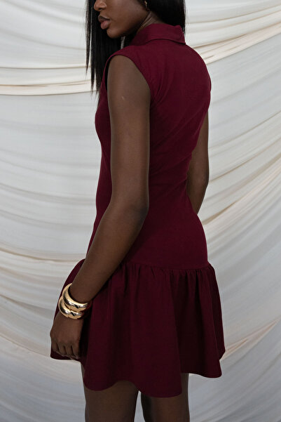 ŞEBNEM GÜNAY Burgundy Polo Dress