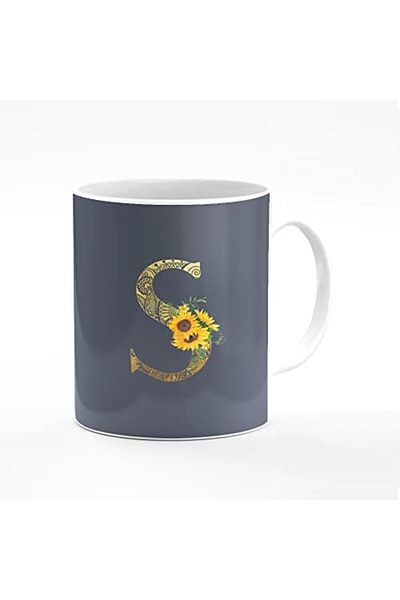 Stylizedd Designer Printed Coffee Mug 11oz Ceramic Personalised Gift Mugs Cup - Custom Monogram Init