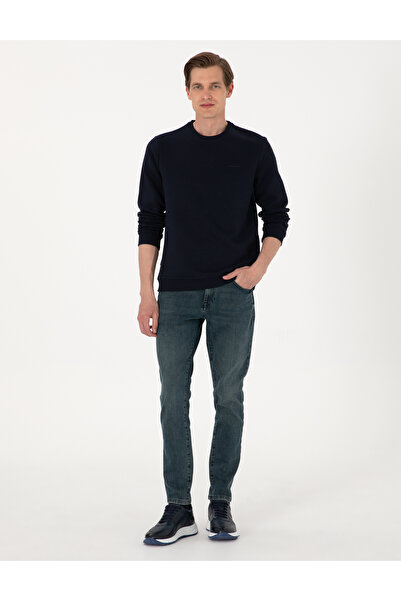 Pierre Cardin Lacivert 3 İplik Regular Fit İçi Polarlı Bisiklet Yaka Basic Sweatshirt 50315021-VR033