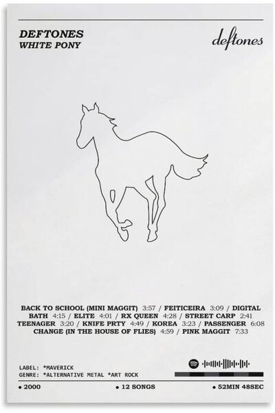 Emoda home Trove ALAYRA deftones white pony canvas poster wall art living bed...