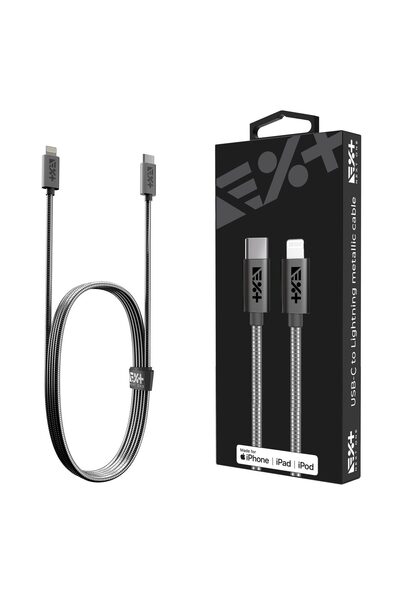 NOA Cablu de date tip USB-C-Lightning, Metalic, Space Grey