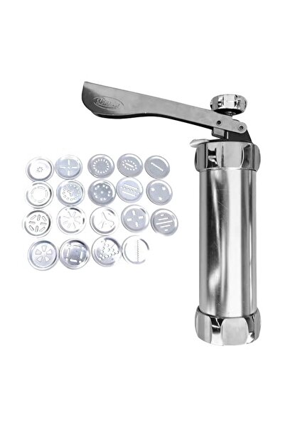 ANSELF صانعة بسكويت كوكيز مع قالب بنقشة زهور - فضي