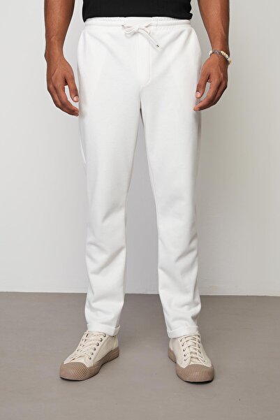 STYLE BOSS Beyaz Regular Fit Erkek Duble Paça Pantolon E1029